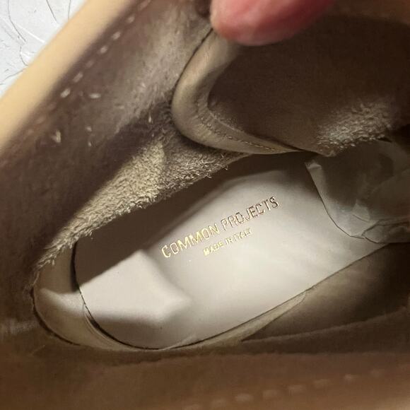 NEW Common Projects Tournament High Top Sneakers Nubuck Tan Shoes 5180 42 ITALY - Picture 5 of 13